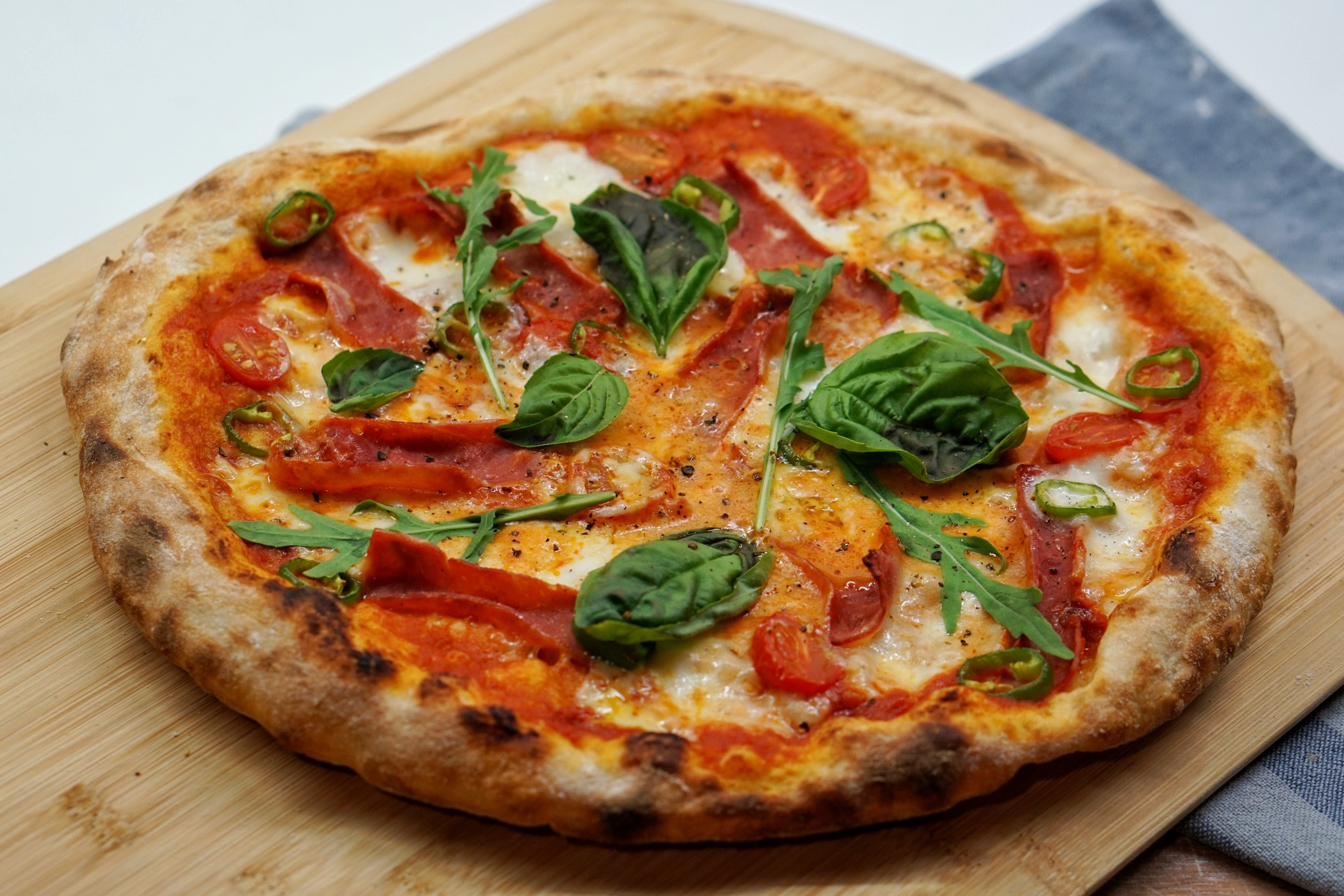 Foto van een Margherita pizza
